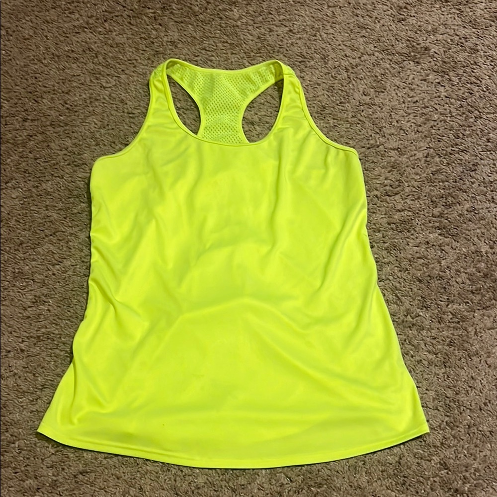 Neon Yellow Racerback Tank Top Danskin Size Medium